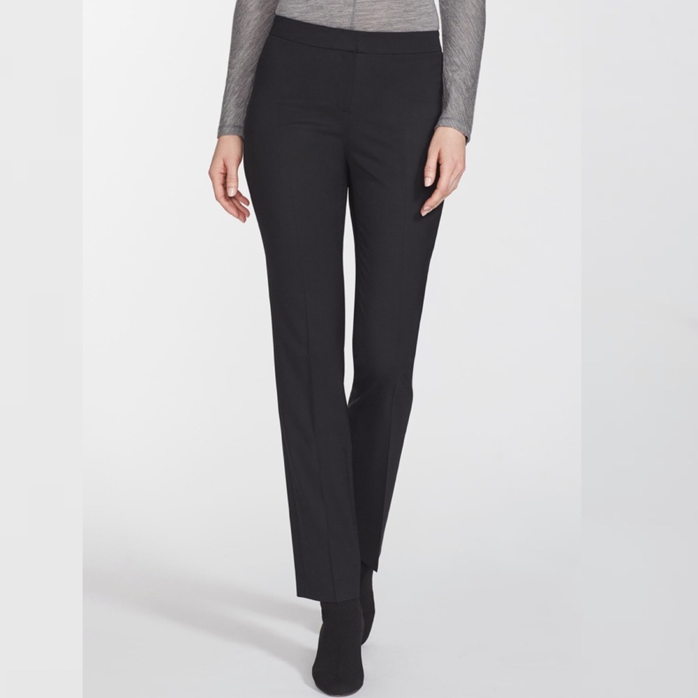 Lafayette 148 Italian Wool Barrow Pant Black 10